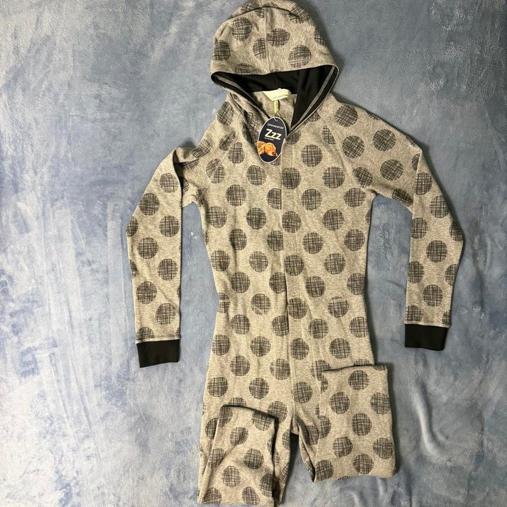Peter Alexander grey polka dot onesie‎ with hood women size s